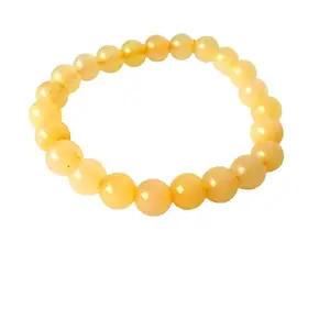 FEEL CRYSTALS yellow Calcite Jewellery Crystal Gem Stone Bracelets 8 MM for Unisex Stylish Couple Love Bracelet for Girls/Women/Boys/Men(CA-184)