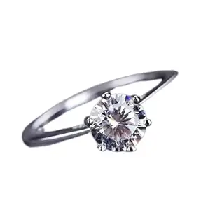 GtcGems Most Desirable Collection of Moissanite Diamond Stone Ring Original Certified For Men & Women Mojonight Stone in White Gold & सिल्वर Ring मोजोनाईट हीरा स्टोन रिंग