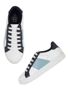 Carlton London Women White-Black-Blue Comfortable Lace-Up Snakeer with Heels, for for Casual, Walking & Daily Use (36)