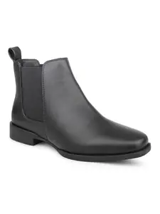 Inc.5 Women Black Mid-Top Chelsea Boots