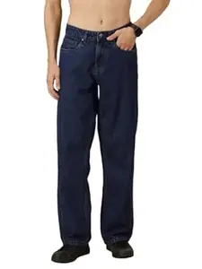 Thomas Scott Men's Relaxed Fit Mid Rise Comfort Clean Look Light Fade Cotton Baggy Jeans