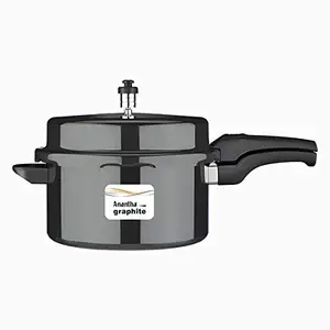 ANANTHA Graphite Hard Anodized Non-Induction Base Outer Lid Aluminium Pressure Cooker, 3 Litres (Black) price in India.