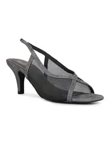Inc.5 Womens Black Transparent Square Heels