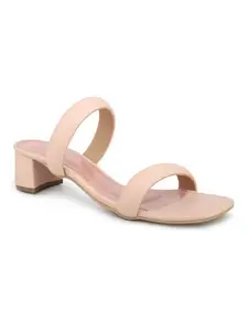 Inc.5 Women Peach Open Toe Block Heels