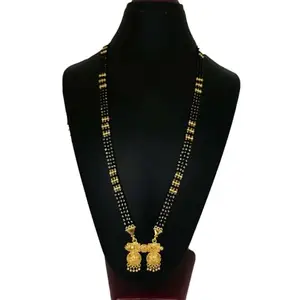 Generic Gold Copper Single Strand Mangalsutra for Women | Cubic Zirconia/American Diamond | 30 in | 30 in_Mang_s_brvf8