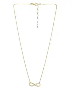 VANBELLE 925 Sterling Silver 18kt Gold Plated with CZ Infinity Necklace for women