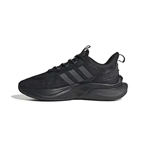 adidas Women Synthetic Alphabounce +, Running Shoes, CBLACK/Carbon/Goldmt, UK-4
