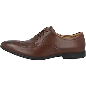 Clarks Men Mahogany Leather Formal Shoes-6 UK (39.5 EU) (26146391)