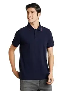 Symbol Premium Men's Cotton Stretch Solid Polo T-Shirt (Regular Fit | Pique Knit)