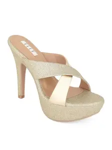 Elle Women Sandal, Gold, UK-3