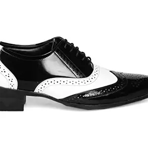 YUVRATO BAXI Men's 2 Inch Heel Height Increasing Formal Oxford lace-Up Brogue Shoes 7UK Black