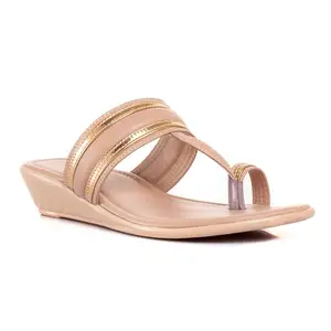 Khadim's Pink Wedge Heel Kolhapuri Slip On Sandal for Women (1061520)