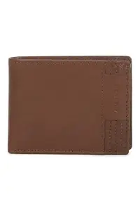 Allen Solly Men Brown Textured Leather Wallet