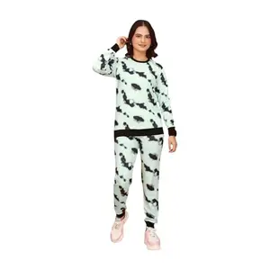 Women’s Vibrant Tie-Dye Two-Piece Co-Ord Set with Long-Sleeve Top and Slim-Fit Bottoms.