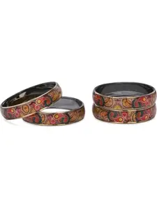 1st Time Stylish And Colorful Glass Bangle/Kada- Perfect For Wedding, Party, Celebrations And Functions, Pack Of 4, Multicolor- S7