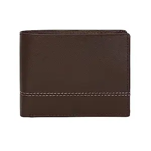 J.K LEATHERS Genuine Leather Wallet Mens Leather Card Holder Wallet for Men Brown Leather Wallet 9 Card Slot 2 Note Compartment