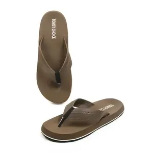 Soft Men's Soft Slippers Flip Flops Clogs in exciting Color for Daily Use Rolex18 (Brown, 7)