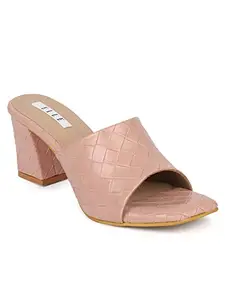 Elle Women's Heels Sandal, Nude, 5