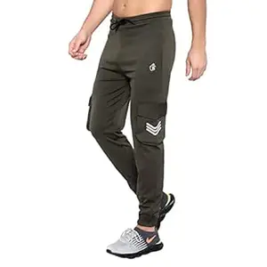 BLUE STAR SHARK Men's Premium Stretchable Cargo Joggers | Regular Fit, Stylish Track Pants with Pockets | Soft Smooth Feel, Logo on Front, Comfortable Everyday Wear