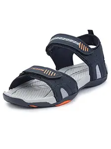 ABROS Men's ASLG0153 Sports Sandals -Navy/Orange-7UK