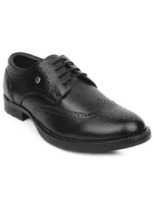 Liberty Healers UDL-12 Formal Lacing Oxford Shoes for Men with TPR Sole | Comfortable and Lightweight | Cushioned Footbed | Suitable for Office Wedding (Black 42 EU)
