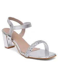 Cortica Comfortable And Stylish Bridal,Wedding Block Heels 1 Pair Slipper, Sandals In 3 Inch Heels For Women And Girls