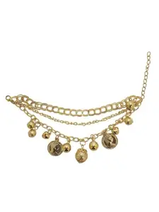 Femmibella Gold-Plated Charm Double Layer Bracelet For Women and Girls