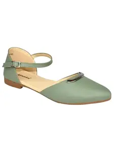 AJANTA Womens Belly Shoes|Perfect for Casual and Office wear|Stylish & Light Green