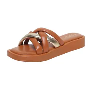 MONROW Fancy and Stylish Extra Cushioning and Comfortable Fashionable Light Weight Allday Wear Vegan Fashion Flats for Women and Girls Tan 4UK