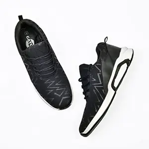 CATOES Men's Black AIR-02 Sports Walking Shoes Latest Stylish Casual Slip-on Lightweight Shoes for Running, Walking, Gym Shoes (Numeric_7)