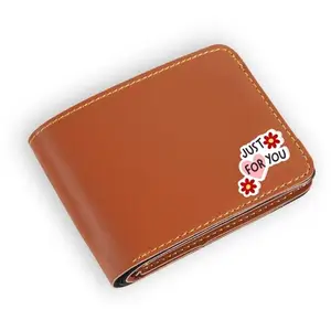 NAVYA ROYAL ART Men's Leather Wallet - Just for You Design Printed on Wallet - Tan Color