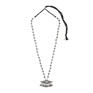 TEEJH Subhadra Silver Oxidised Necklace