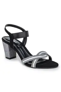 Shezone Women's Black Color Heels (KK-1005_Black_36)