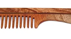KAVIN Neem Wood Comb Wooden Comb Set Anti Dandruff For Wide Tooth Comb Controlling Hair Fall And Hair Growth (Brown Colour) Pack Of 1 (M9)