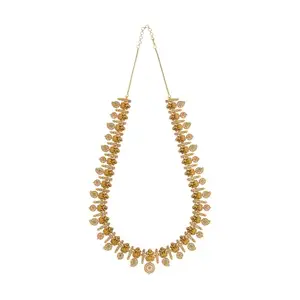 Kushal's Fashion Jewellery Ruby-Green Gold Plated Ethnic Antique Necklace - 426153