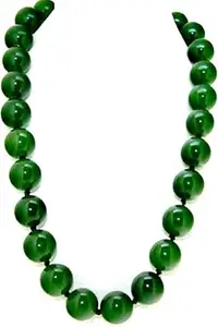 Beautiful 22 inch necklace of 10 mm Imperial green jade knotted Necklace between beads for Men, Women