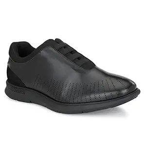 Legwork Laser 2.0 Panelled Lacing System Triple Black Italian Leather Shoes (Numeric_7)