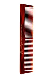 Ocean Professional HMC 26A – 7-Inch Gents Comb with Dual Teeth (Fine & Wide) – Handmade Cellulose Acetate – Anti-Static Pocket Comb for Gentle Daily Hair Grooming