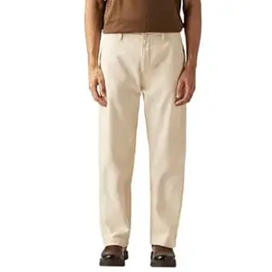Levi's Men's Off White Loose Fit Mid Rise Jeans