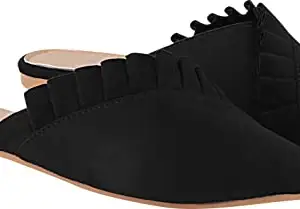 Shoetopia Girls Black Stylish Trending Flats