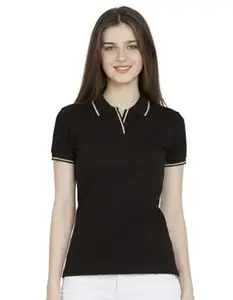 Scott International Women’s Cotton Polo T-Shirt | Half Sleeve Plain Collar Tee | Stylish Casual Top | Plain T-Shirt for Girls | Workwear for Office & Casual Wear