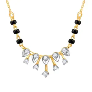 GIVA 14K Yellow Gold Stilla Diamond Mangalsutra|Gold Gifts for Women & Girls| With Certificate of Authenticity & BIS-Hallmarked Gold Jewellery