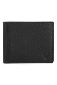 Allen Solly Men Black Textured Leather Wallet