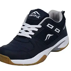 FOOTFIX Squash Unisex (Non-Marking) Badminton Shoes Navy Size 6