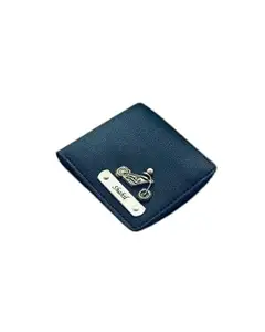 NAVYA ROYAL ART Personalised Men's Leather Wallet - Name & Logo Printed on Wallet for Gift, Blue Color