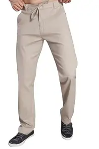 DIVISIVE Men's Relaxed Fit Cotton Linen Blend Trousers