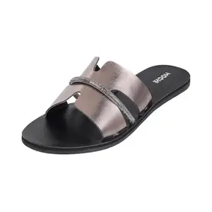 Mochi Women Gun Metal Synthetic Leather Fashion Chappal UK/3 EU/36 (41-130)