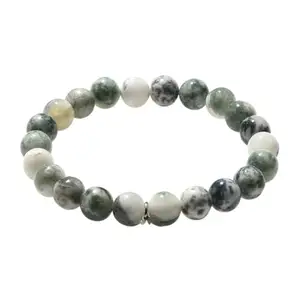AAMRAPALI SILVER GEMS AAMRAPALI Tree Agate Bracelet | Stone Beads Bracelet | Focus on Heart Chakra | Stunning Gem Patterns Tones | I connect with nature's calming spirit. Tree Agate is a connection to nature's stability an