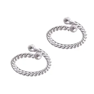 Sahiba Gems Exclusive Silver/Chandi Twisted Toe Ring/Bichiya For Women 2 Pcs ~ Front Open Toe Ring