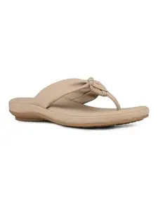 Inc.5 Womens Beige Solid T-Strap Casual Slip-On Flats